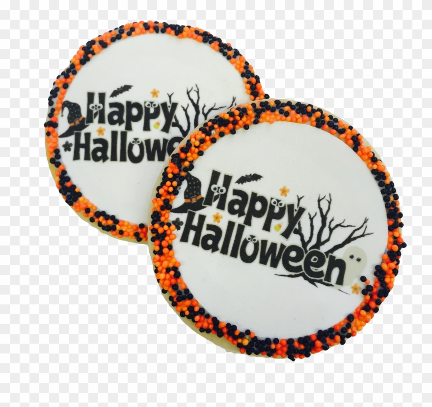 "happy Halloween" Sugar Cookies With Nonpareils - Happy Halloween Wall Calendar Clipart