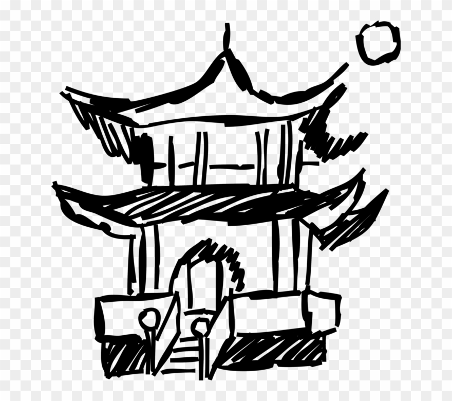 Vector Illustration Of Chinese Or Japanese Pagoda Buddhist - Pagoda Clipart
