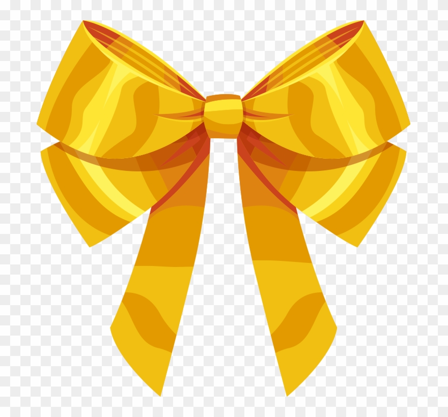 蝴蝶结金色蝴蝶结丝带 - Nơ Màu Vàng Png Clipart