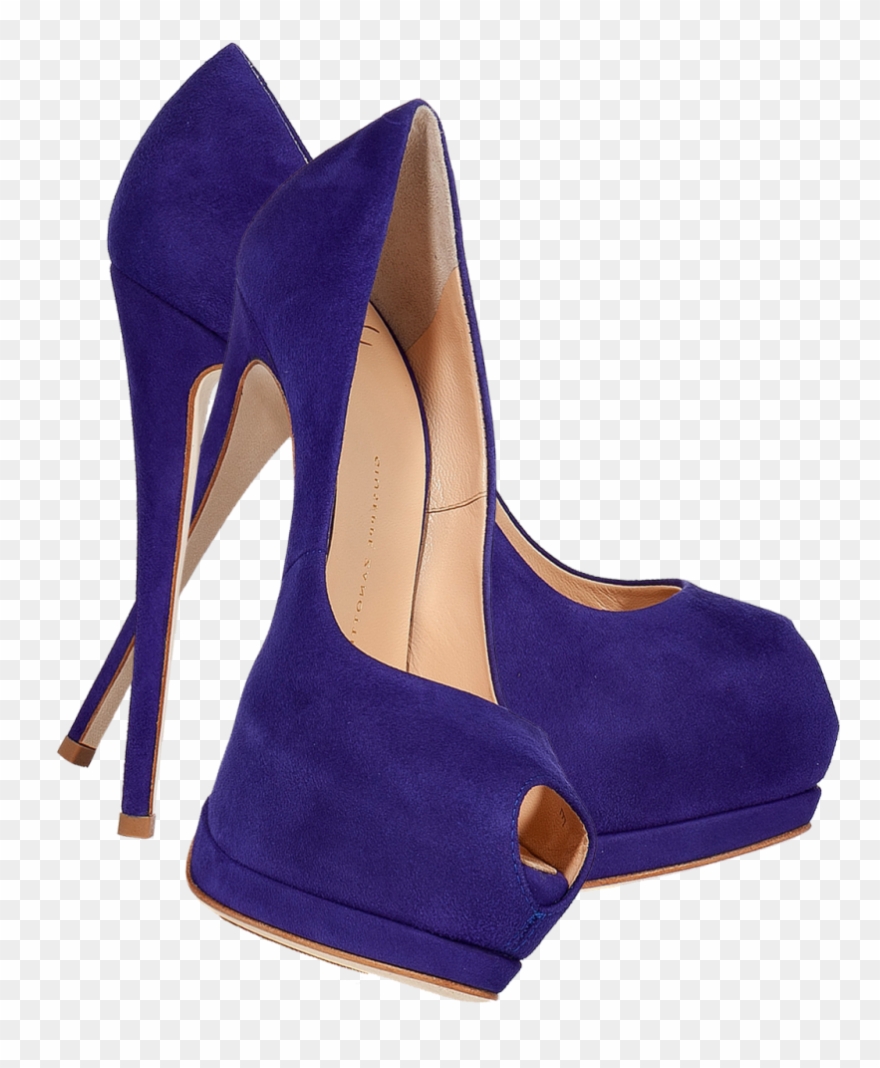 Giuseppe Zanotti Sapphire Blue Suede Platform Peep - Peep-toe Shoe Clipart