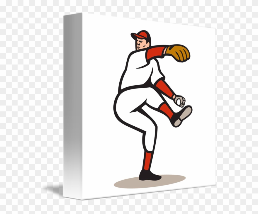 American Baseball Pitcher Throwing Ball Cartoon By - Cartoon Baseball Player Clipart - Png Download