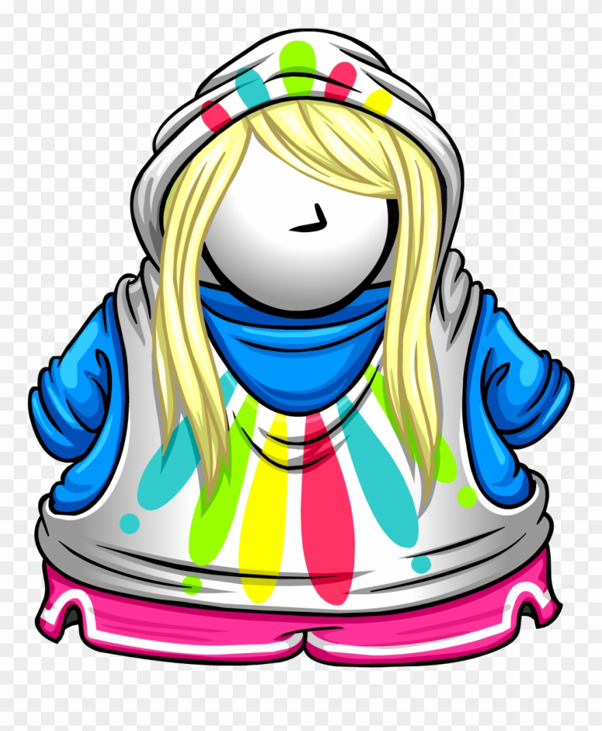 Color Splash Hoodie - Club Penguin Neon Item Clipart