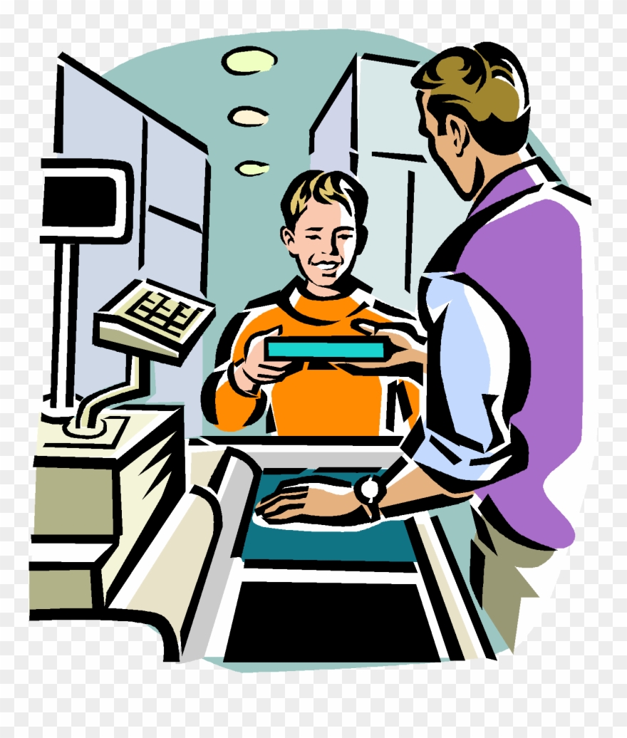 Toto, We're Not In Kansas Anymore - Buying Something At Store Clipart