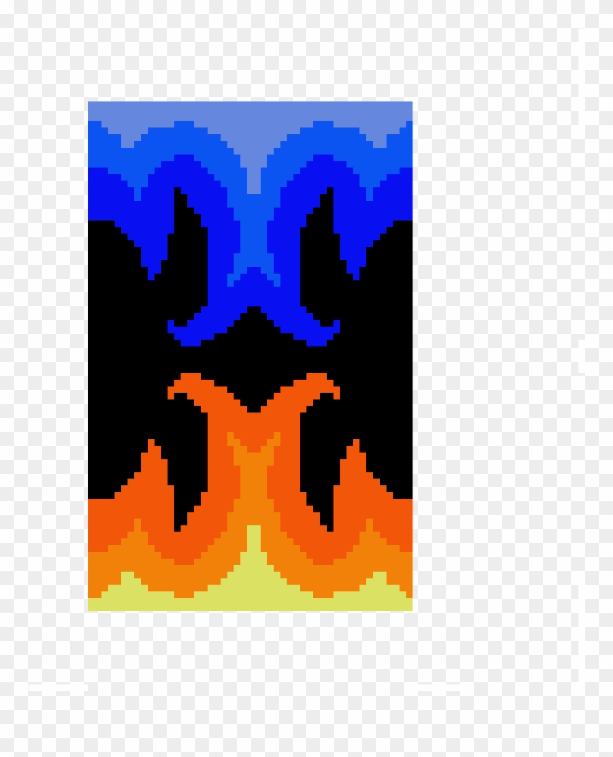 Orange/blue Flames - Graphic Design Clipart