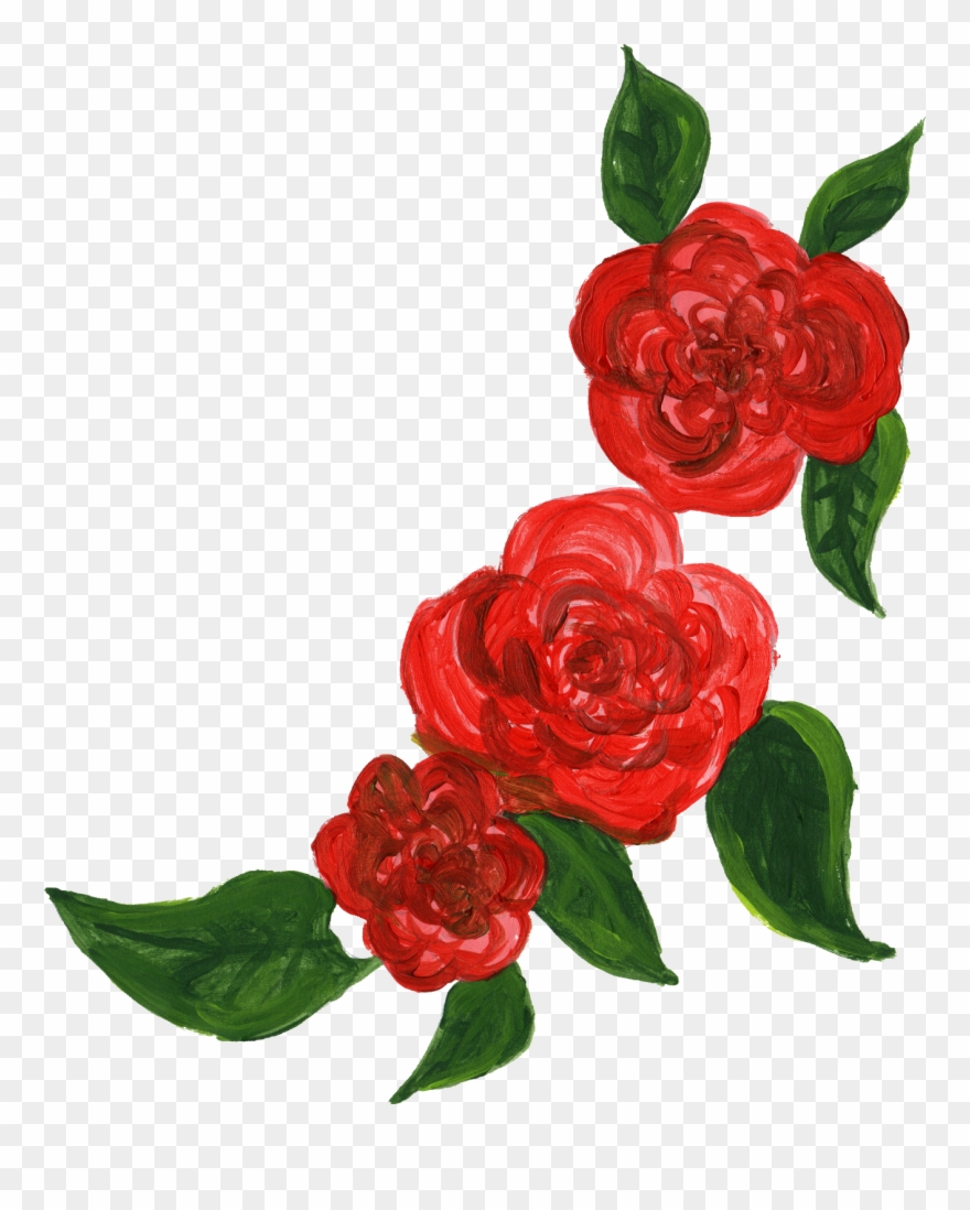 Flower Corner Transparent - Png Format Red Flowers Png Clipart
