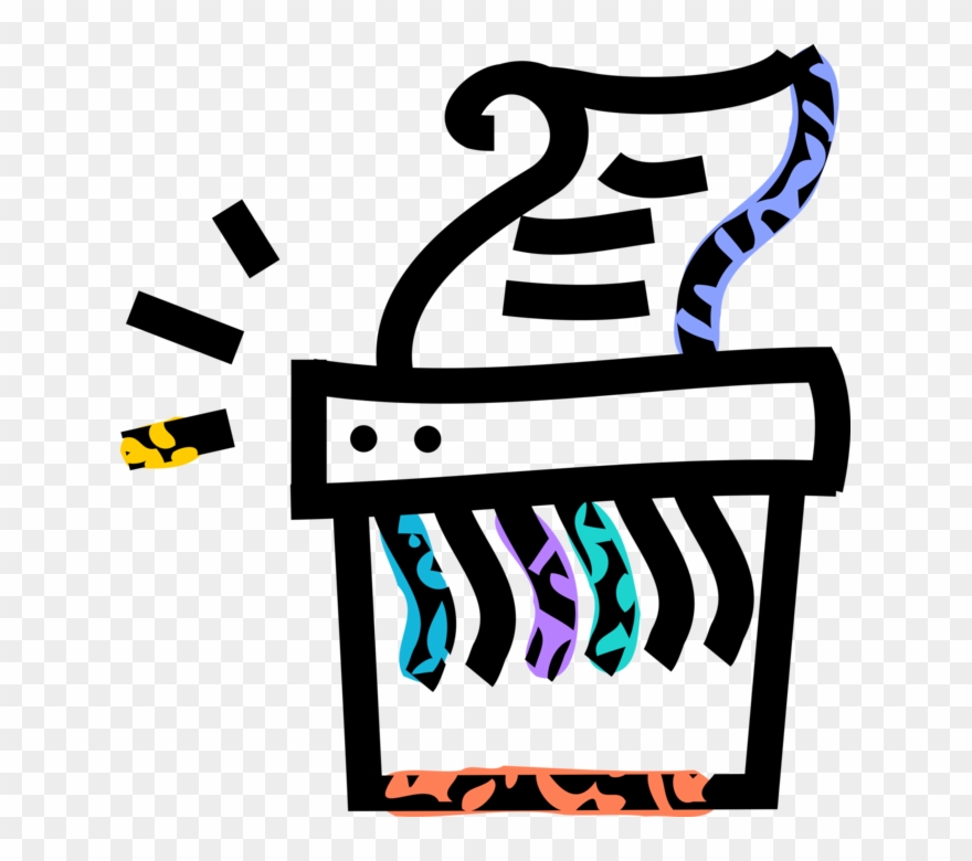 Vector Illustration Of Office Paper Shredder Destroys Clipart