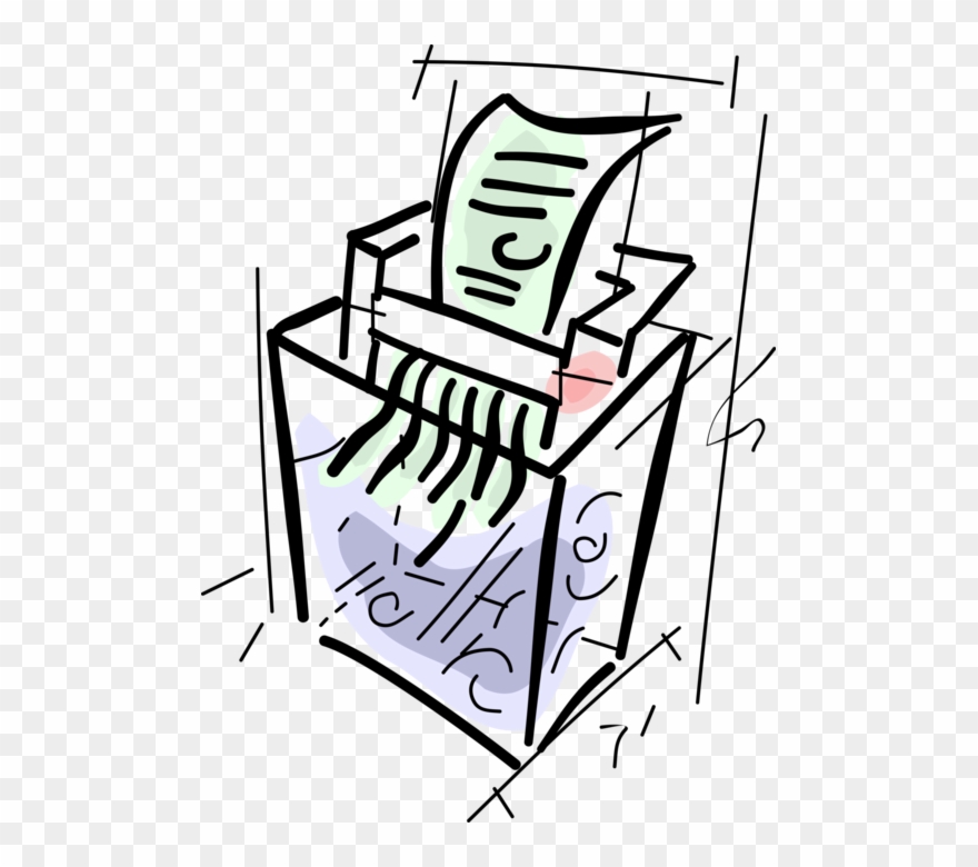Vector Illustration Of Office Paper Shredder Destroys - Clip Art - Png Download