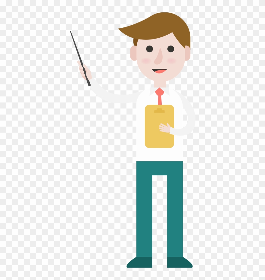 Cartoon Businessman Explaining And Pointing - Teaching Vector Png Clipart