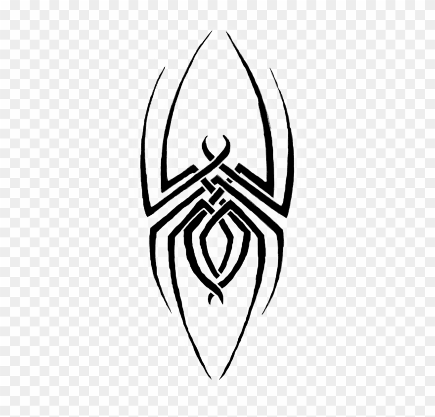 Awesome Black Tribal Spider Tattoo Design - Tribal Spider Tattoo Designs Clipart