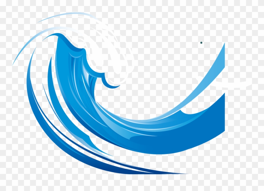 Wind Wave Euclidean Vector Clip Art - Clip Art Blue Wave - Png Download