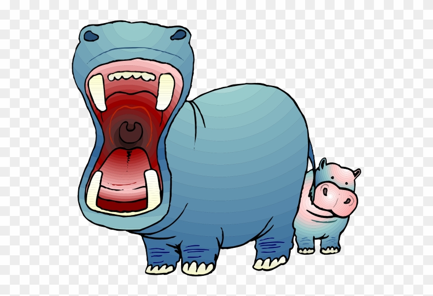 Hippo Clipart Pig Hippopotamus Clip Art - Front On Hippo Cartoon - Png Download