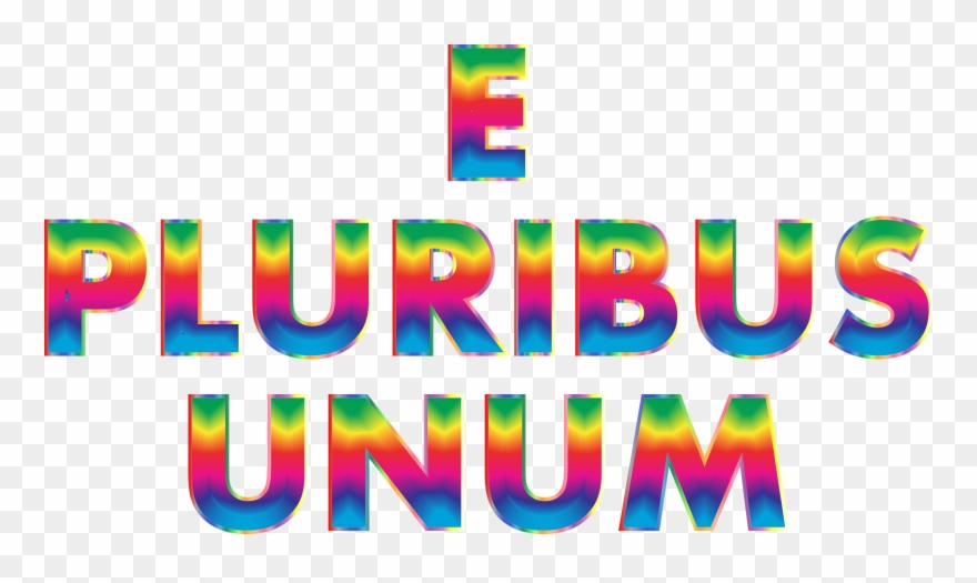 Pluribus Unum Rainbow Typography No Background Clipart
