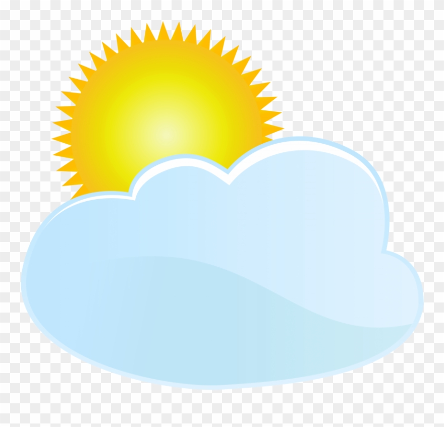 Cloud And Sun Weather Icon Png - Vector Graphics Clipart
