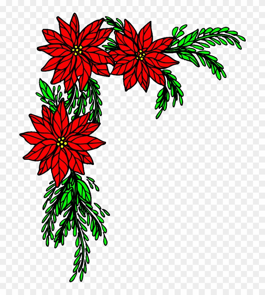 Poinsettia Merry Christmas Yard Sign Clipart