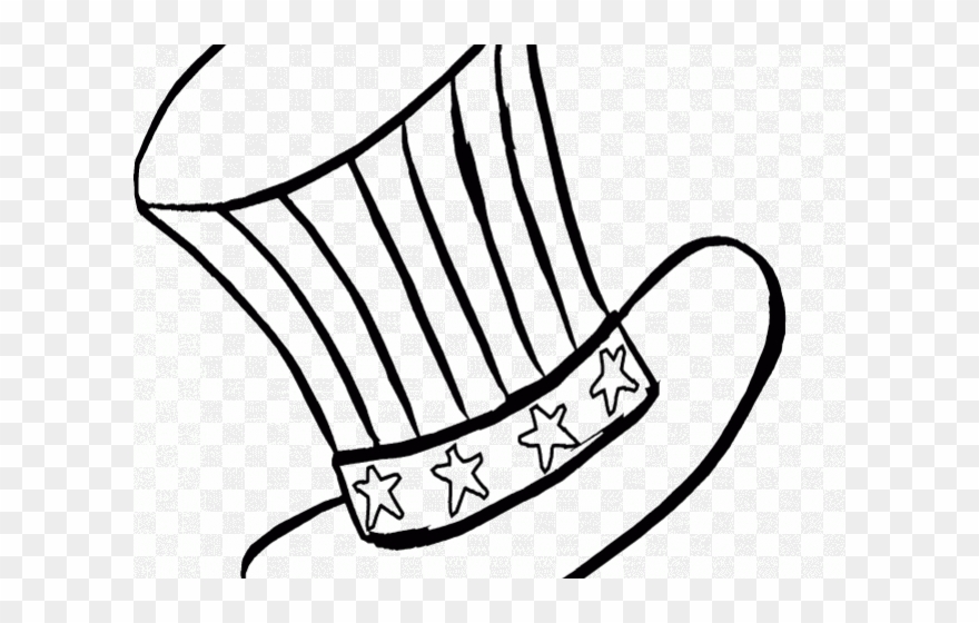 Drawn Top Hat Clip Art - Coloring - Png Download