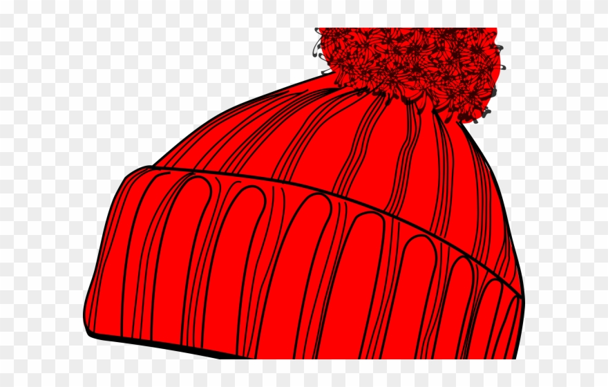 Scarf Clipart Toboggan Hat - Winter Hat Clipart Black And White - Png Download