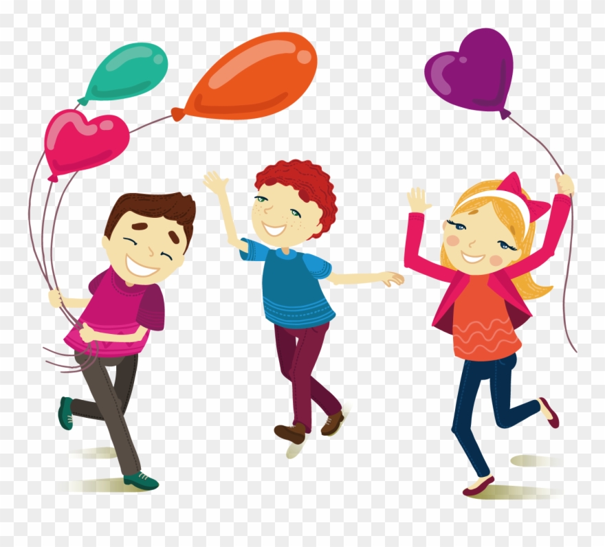 Cartoon Illustration Friends Playing With Outdoors - Friendship Day To Best Friend Clipart