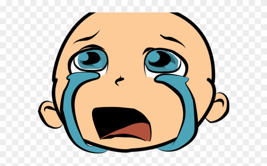 Crying Clipart Hurt Girl - Crying Baby Face Cartoon - Png Download