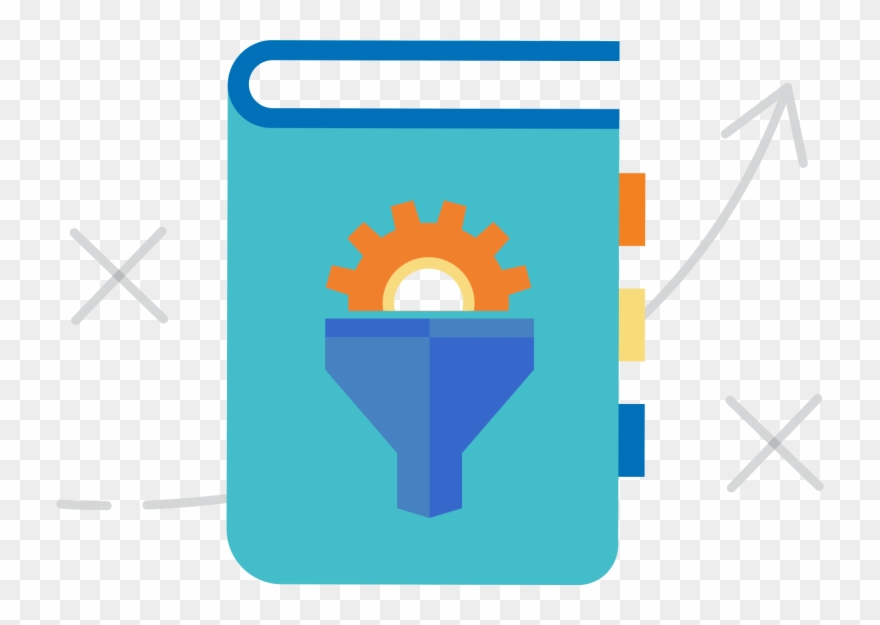 Manual W/ Funnel Pipeline Iconography On Cover - Emblem Clipart