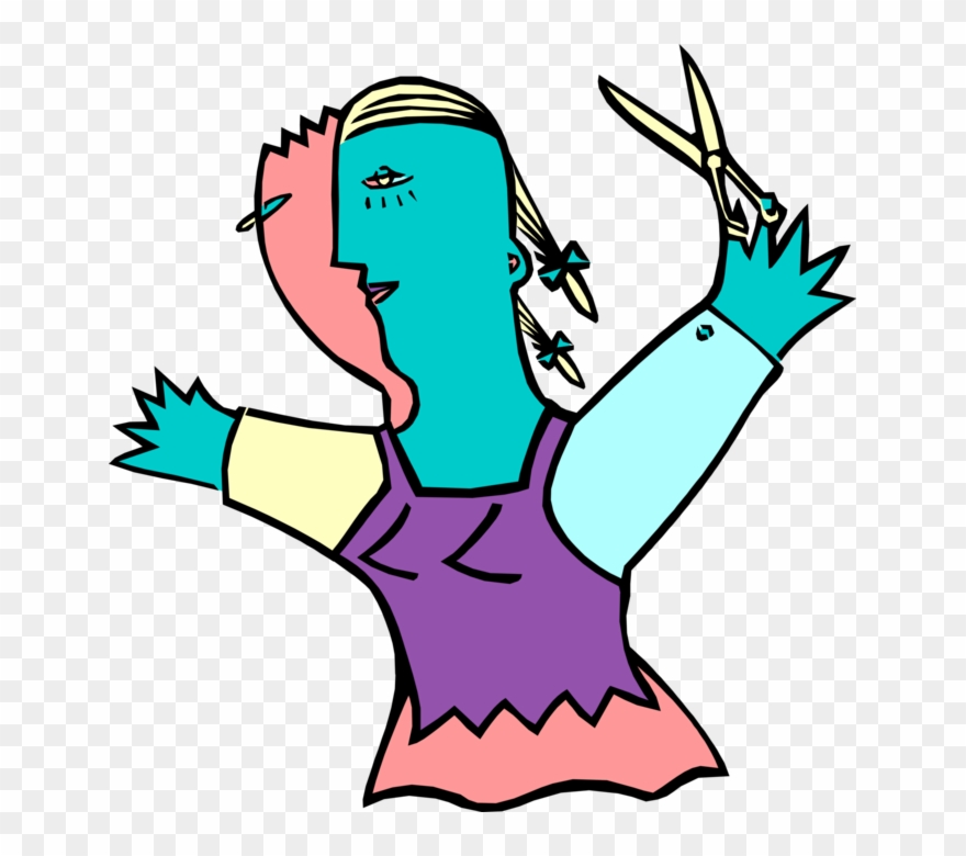 Vector Illustration Of Female Hairdresser Beautician Clipart