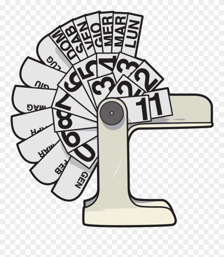 Timor Calendar Enzo Mari - Danese Calendrier Timor (noir - Abs/pvc) Clipart