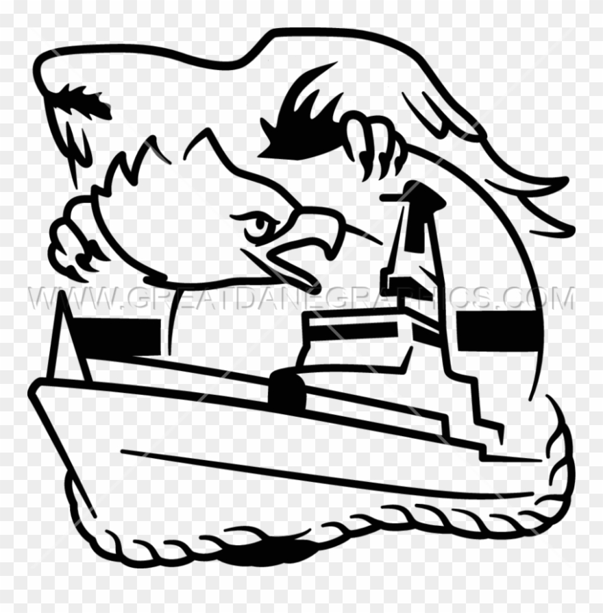 Coast Guard Eagle Production Ready Artwork For T Shirt - Coast Guard Clipart Black And White - Png Download