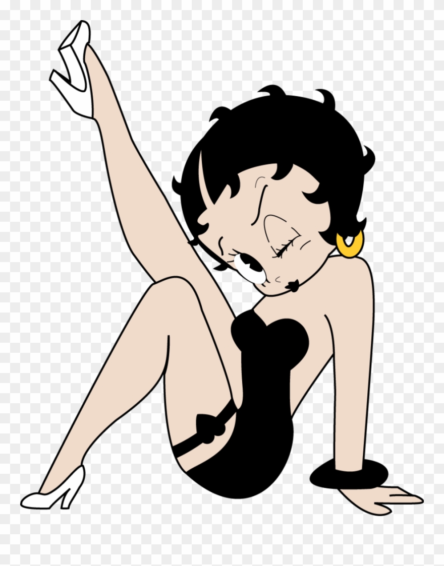 Betty Boop Lipstick Flapper Icon - Betty Boop In Black Dress Clipart