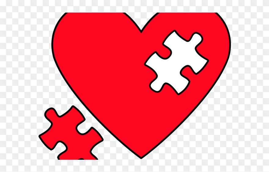 Puzzle Clipart Heart - Heart With Puzzle Piece Missing - Png Download