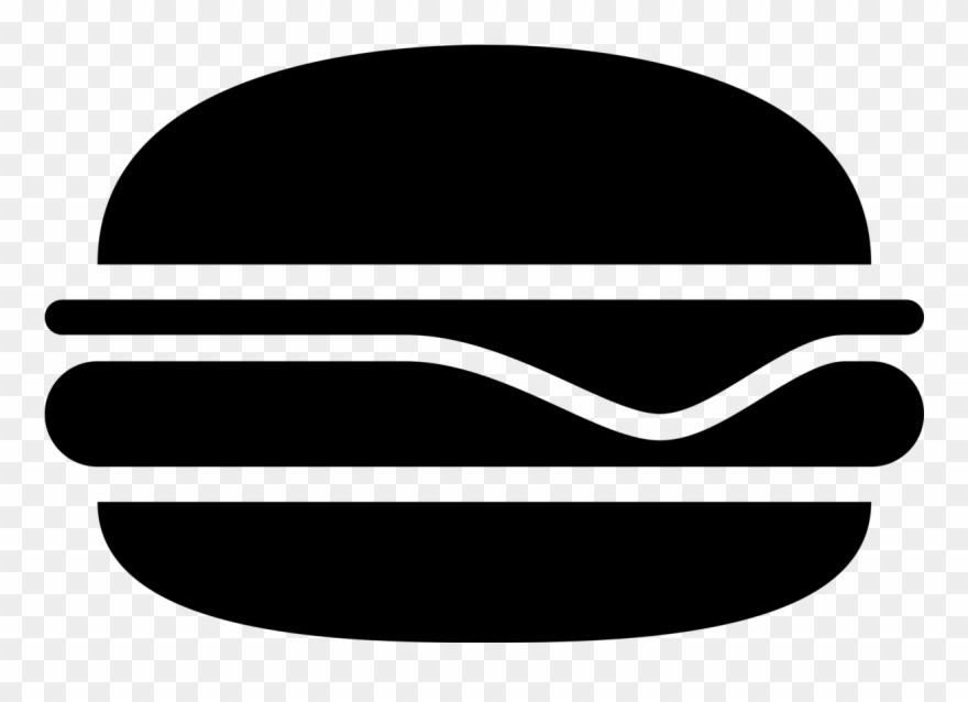 Hamburger Burger Food Junk Sandwich Beef Chicken Svg - Burger Icon Black And White Clipart