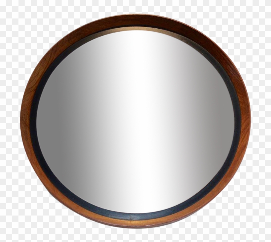 Sophisticated Uno & Östen Kristiansson Teak Mirror - Circle Clipart