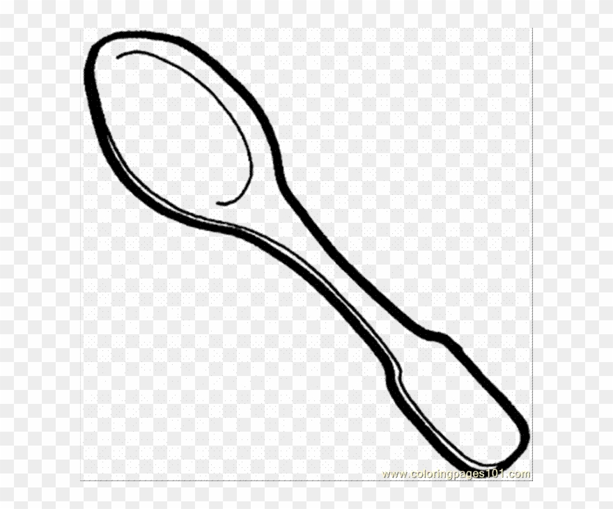 Cute Spoon Clip Art Black And White - Spoon Picture To Colour - Png Download