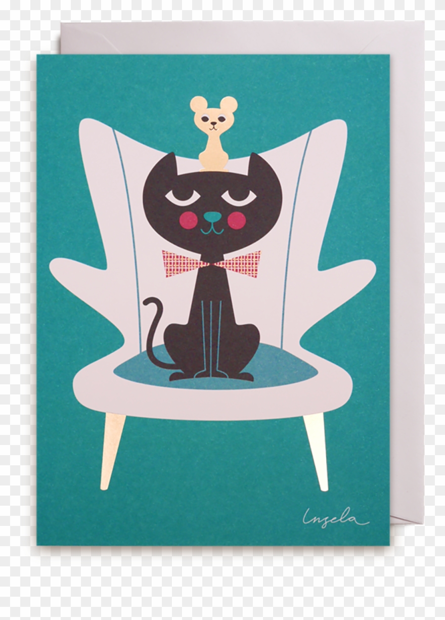 Papa Bear & Mouse Greeting Card - Cat Clipart
