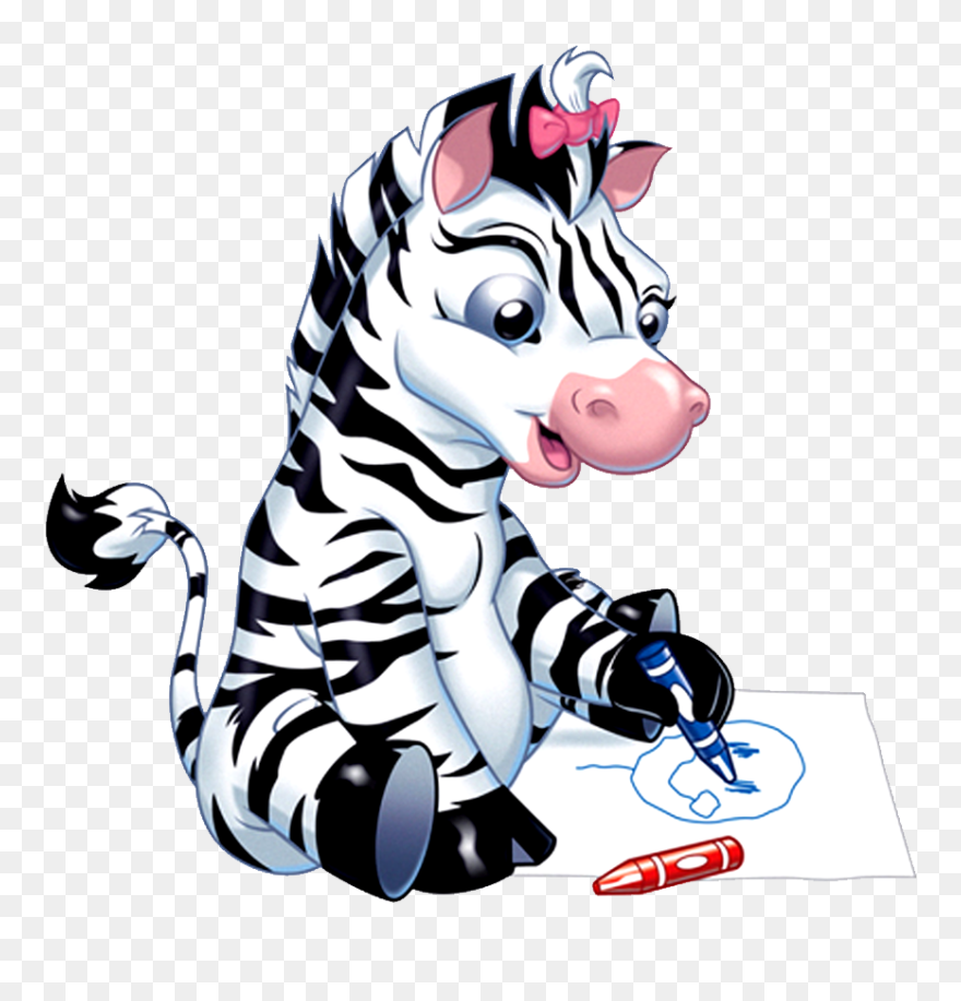 Baby Zebra Cartoon - Girl Zebra Clipart