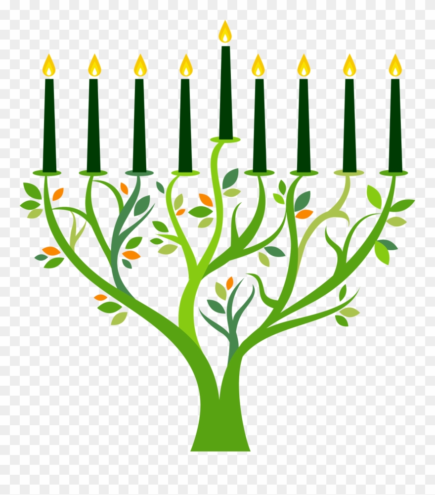 Eight Days, Eight Ways To Go Green For Chanukah - Menorah Clipart - Png Download