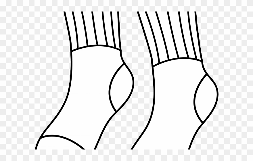 Pair Clipart Dirty Sock - Outline Drawing Of Socks - Png Download