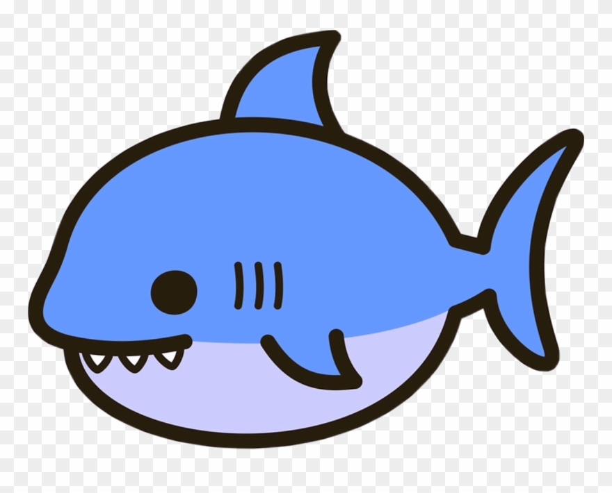 Report Abuse - Cute Shark Clip Art - Png Download