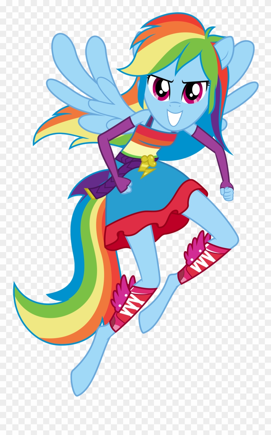 Rainbow Dash Full Anthro Clip Art Stock - My Little Pony Equestria Girls Rainbow Dash Wings - Png Download