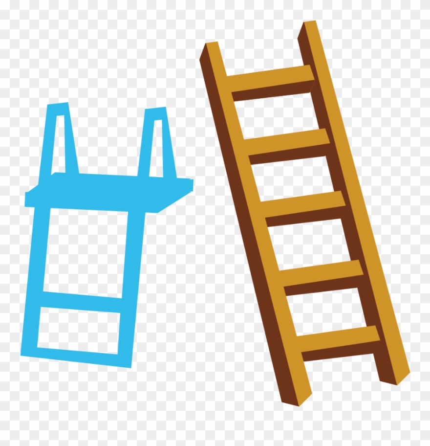 Ladder Stairs Rope Blue - Cái Thang Gỗ Clipart