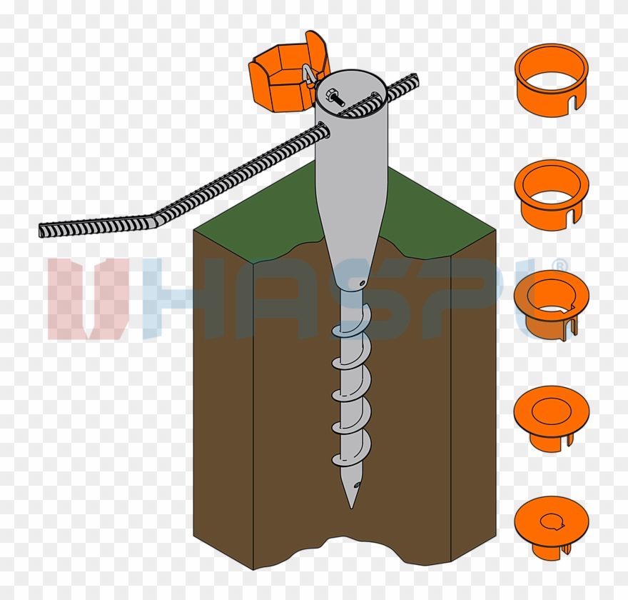 Ground Screw Circular 26-55x560 - Screw Clipart