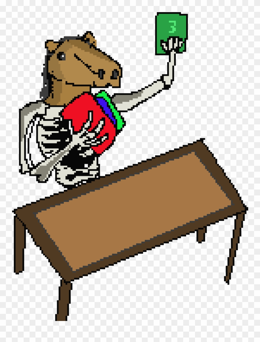 Horse Man Playing Cards - Cartoon Clipart