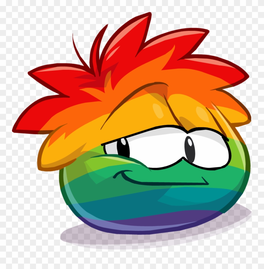 Uses A Sleep Mask For Beauty Rest - Club Penguin Rainbow Puffle Clipart
