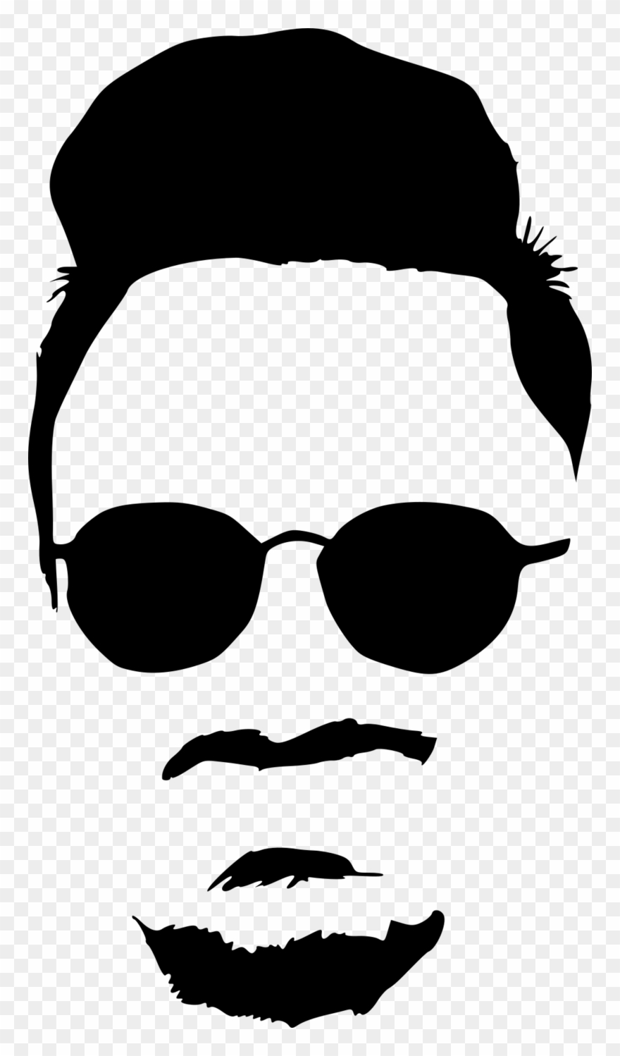 Hipster With Sunglasses Silhouette - Portable Network Graphics Clipart