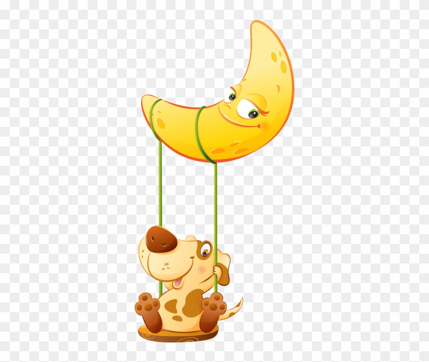 Swing On The Moon - Dog Clipart