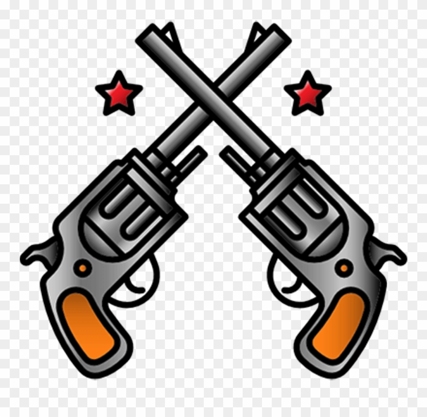 2guns Tattoo Colored Old School Weapons Swag Dope - Old School Gun Png Clipart