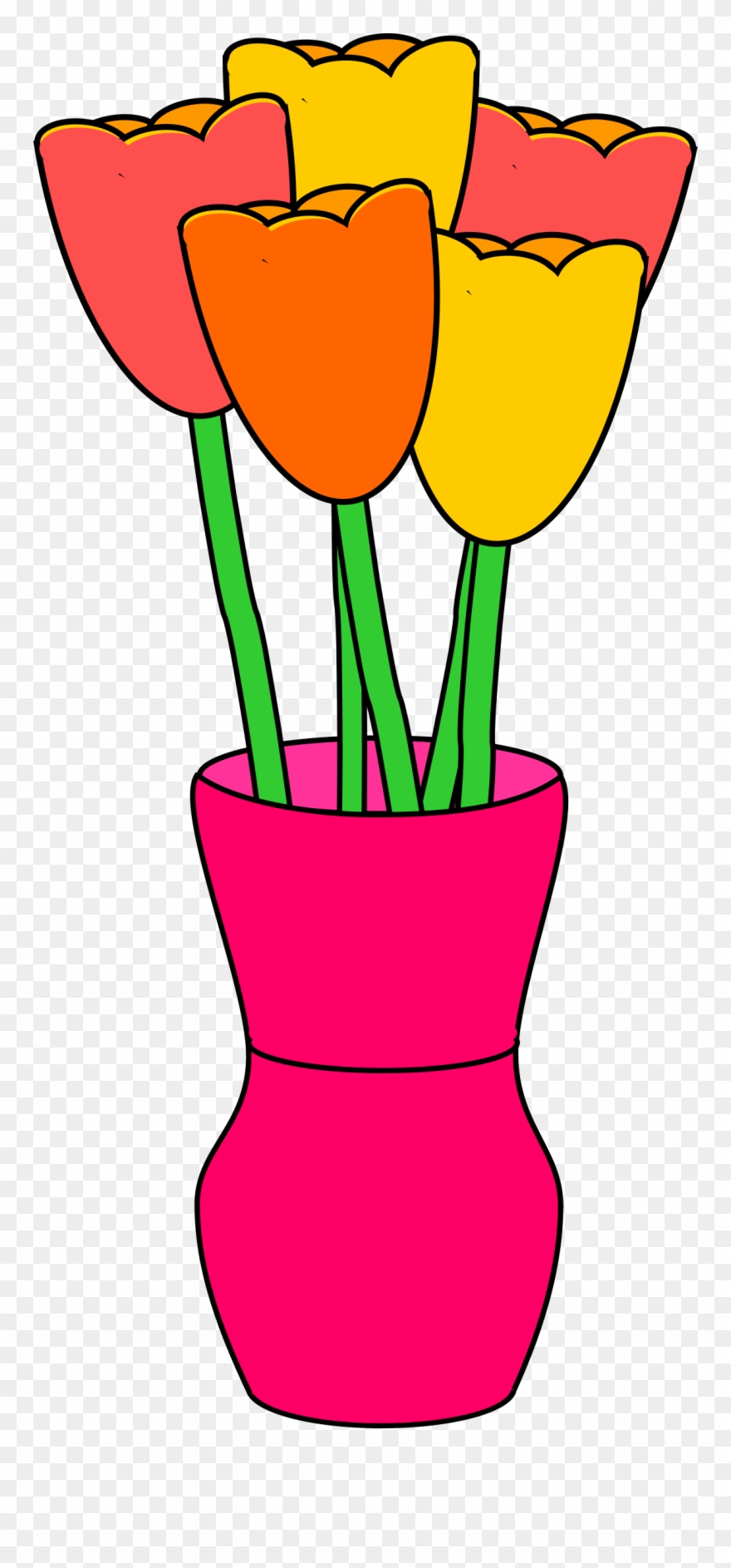 Big Image - Tulip In Vase Clipart - Png Download
