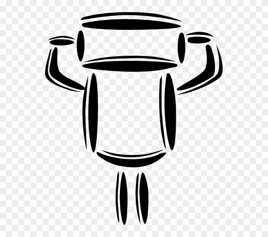 Vector Illustration Of Computer Hand Scanner Office - Emblem Clipart