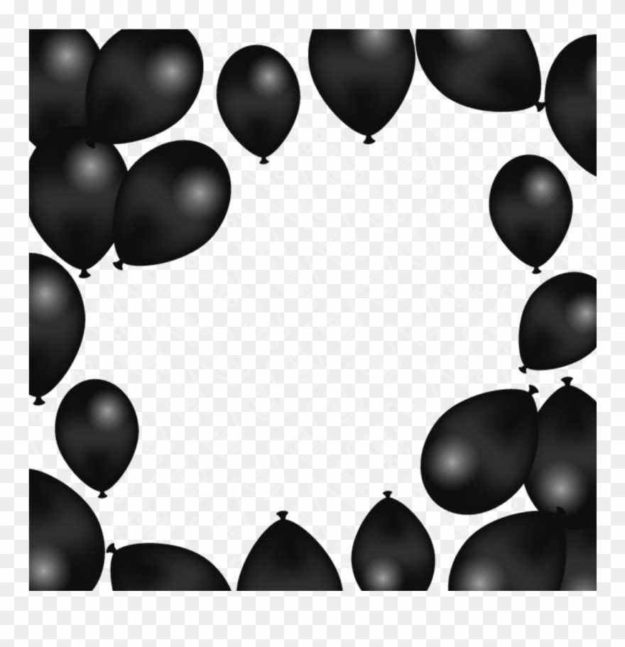 Mq Black Balloon Balloons Frames Border Borders - Transparent Black Balloons Png Clipart