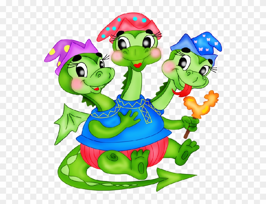 Cartoon Dragons Pictures - Three Headed Dragon Clipart - Png Download