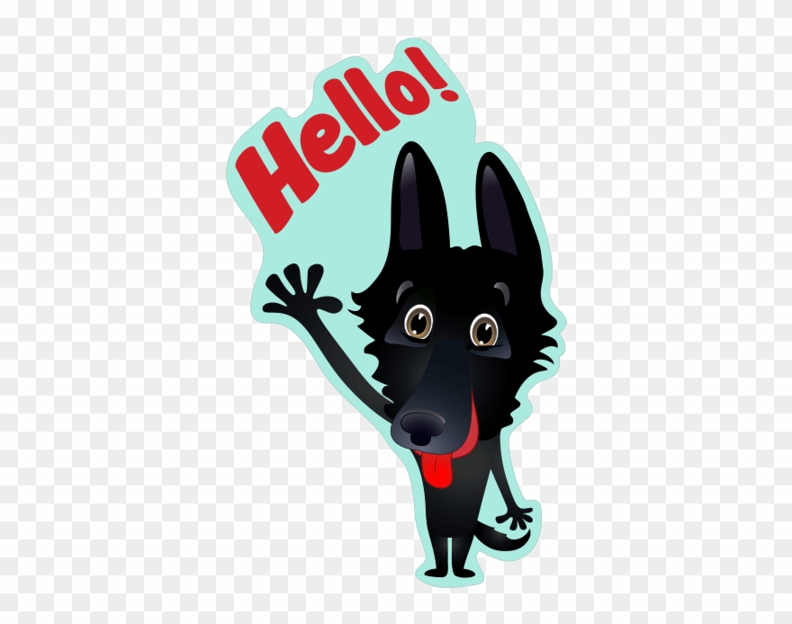 Nero The Black Dog Cute Funny Comic Pet Stickers Messages - Pet Clipart