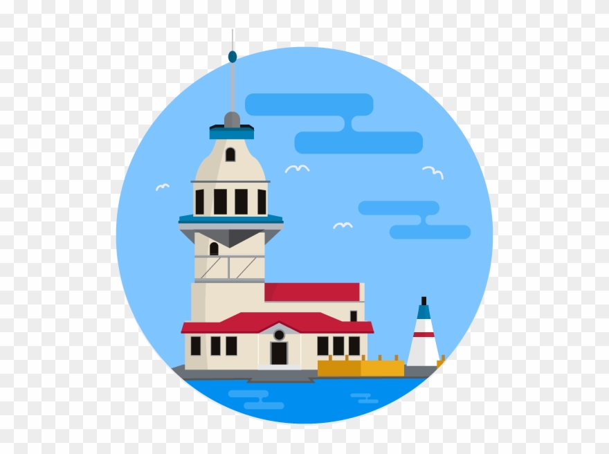 Maiden Tower V2 Illustrator Photoshop Site Material - Istanbul Clipart